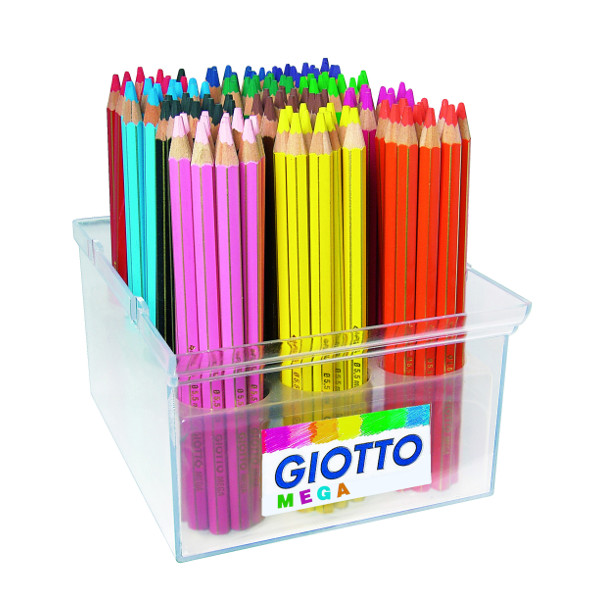 Pastelli colorati Mega - esagonale - diametro mina 5,5 mm - colori  assortiti - Giotto - conf. 24 pezzi