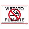 CARTELLO VIETATO FUMARE CON NORMATIVA cm.23X33